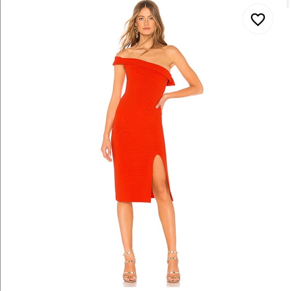 Revolve NBD Kade Midi Dress NWT Size Small Side Slit One Shoulder